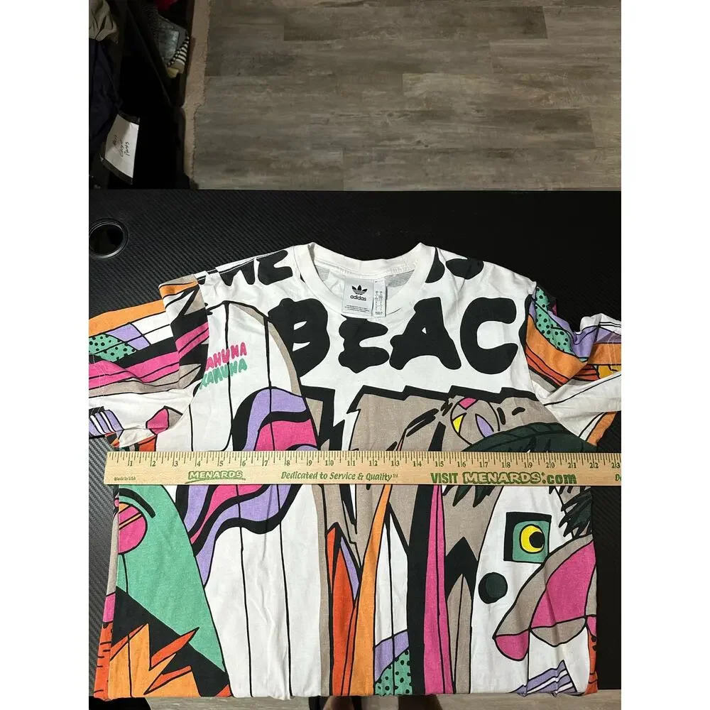 Adidas CM Tee Beach Print AOP Big Graphic Camel Size Large CE2272 - Picture 4 of 7